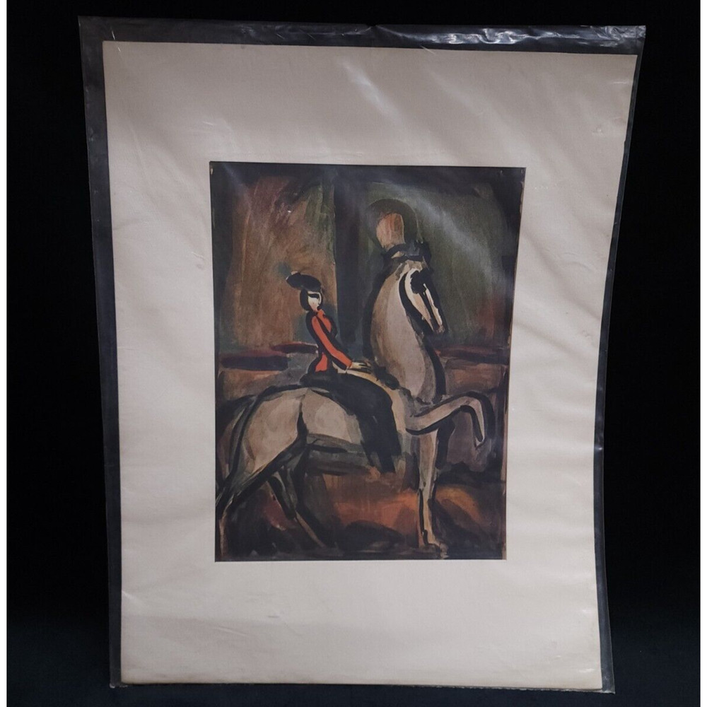 Georges Rouault Vintage Print Art Equestrian The Circus 1960's 14 x18 Lithograph